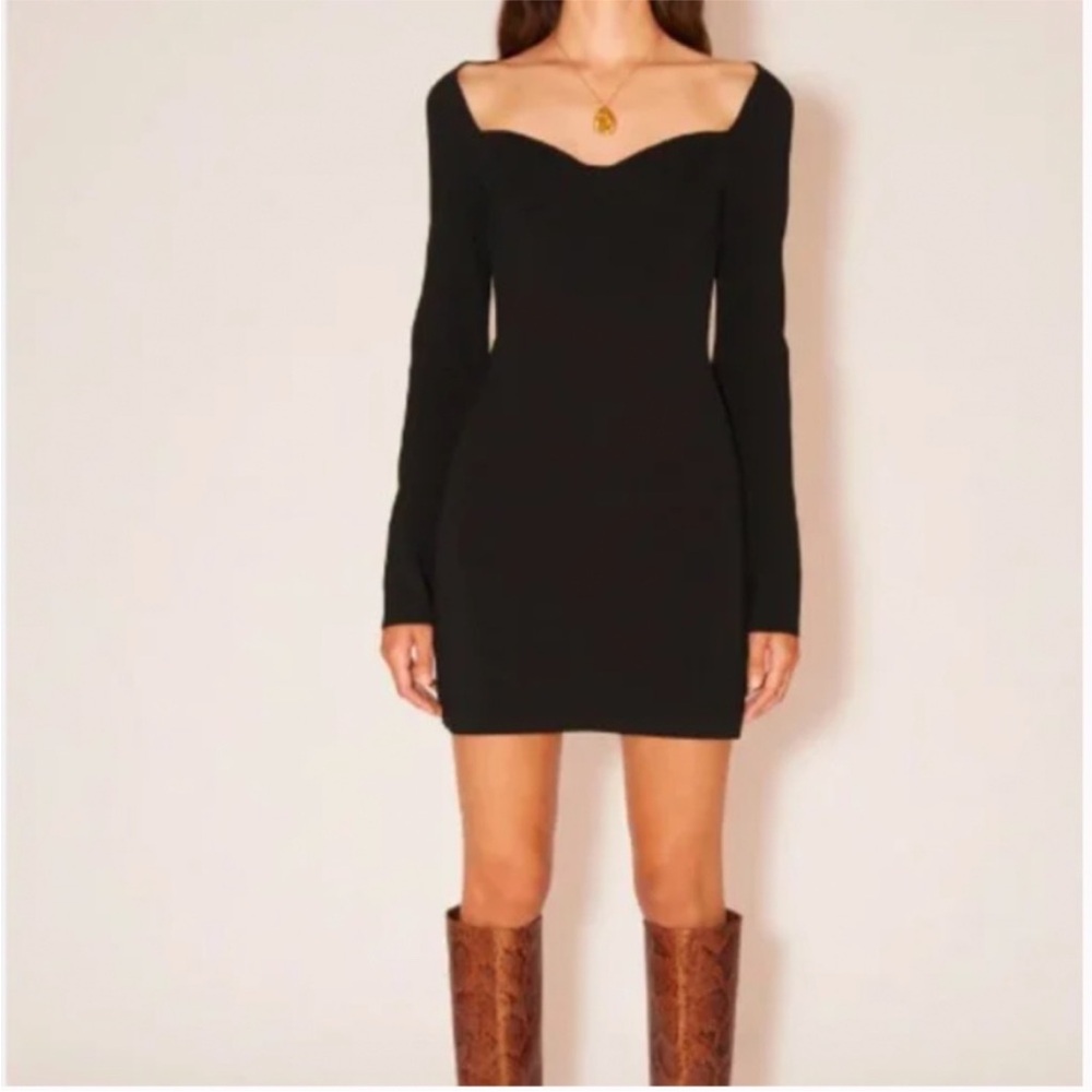 Nanushka Marina black knitted mini dress